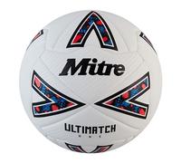 Mitre Ultimatch Balón de fútbol, Control Mejorado, Durabilidad, Buena precisión, Talla 4, Blanco/Negro/Rojo