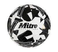 Mitre Ultimax One Balón de fútbol, Ranuras Hyperflow, balón de Partido, Talla 5, Blanco/Negro