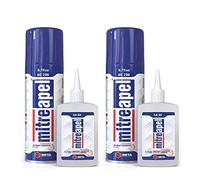 Mitreapel Pegamento Super Ca (1.75 Oz.) Con Activador De Adhesivo En Aerosol (6.75 Fl Oz.) - Pegamento De Cianoacrilato Para Manualidades Y Construcción|2 Paquetes