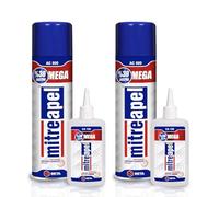 Mitreapel Pegamento Superka (2 x 130 g) con activador de adhesivo en aerosol (2 x 500 ml) - Pegamento de cianoacrilato para manualidades y construcción, paquete con 2 unidades