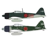 Mitsubishi A6m2b/a6m3 Zero Fighter, 2 Kits 1:72 Plástico Modelo Kit Hasegawa