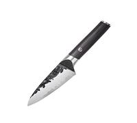 MITSUMOTO SAKARI Cuchillos Cocina Profesional Forjado a Mano, Cuchillos Pequeños Fruta Verduras, 11 cm Cuchillos Japanese de Acero Inoxidable con Alto Carbono (Mango de Pakkawood y Caja de Regalo)