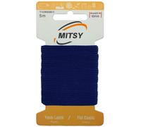 MITSY Banda elástica resistente a la rotura para coser, ancha, 10 mm, 5 m, azul marino y fuerte, para goma para el hogar, manualidades, telas para cerca
