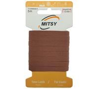 MITSY Banda elástica resistente a la rotura para coser, ancha, 6 mm, 5 m, marrón, fuerte goma para goma para pantalones, hogar, manualidades, telas para cerca