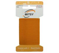 MITSY Cinta de goma redonda resistente al desgarro, cordón de goma para coser, ancho de 1,5 mm, 5 m, color naranja fuerte, goma redonda para pantalones, hogar, manualidades, tejidos para costura