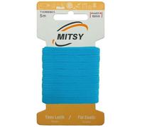 MITSY Cinta elástica resistente a la rotura para coser, ancho de 10 mm, 5 m, color turquesa fuerte, para goma de pantalones, hogar, manualidades, telas para costura