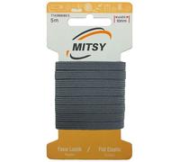MITSY Cinta elástica resistente para coser, ancho de 10 mm, 5 m, color gris, para goma de pantalones, hogar, manualidades, telas para costura