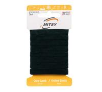 MITSY Cinta elástica resistente para coser, ancho de 10 mm, 5 m, color negro, para goma de pantalones, hogar, manualidades, telas para costura