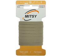 MITSY Cinta elástica resistente para coser, ancho de 8 mm, 5 m, color beige, resistente, para goma de pantalones, hogar, manualidades, telas para costura