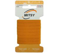 MITSY Cinta elástica resistente para coser, ancho de 8 mm, 5 m, color naranja, para goma de pantalones, hogar, manualidades, telas para costura