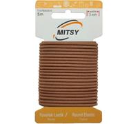 MITSY Elástico redondo resistente a desgarros, 3 mm x 5 metros, marrón, fuerte, redondo, goma de goma para pantalones, hogar, manualidades, telas para cerca
