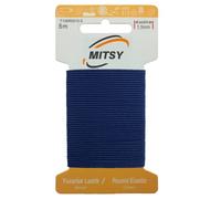 MITSY Elástico redondo resistente a desgarros, cordón de goma para coser ancho 1,5 mm 5 m azul marino fuerte goma redonda goma goma goma para el hogar DIY manualidades telas para cerca