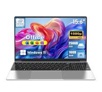 MITUNTUN Ordenador portátil 2026, ventana de 15.6 pulgadas 11 Pro Lap Top PC 16 GB RAM 256 GB SSD, Core M3 (Beat N4000), Office 365, FHD 1920 x 1080, 180° abierto, gráficos UHD, teclado de tamaño