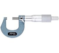 Mitutoyo 103-259 Micrómetro exterior, acabado de esmalte al horno, parada de carraca, rango de 0-1", graduación 0.001", precisión +/-0.0001", marco angulado