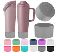 Mity rain 2 botas protectoras de silicona para botellas y vasos Owala de 30 onzas y 40 onzas FreeSip Sway - Accesorios para owala, mejora la estabilidad y evita arañazos (gris claro)