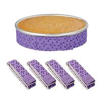 Mity rain 4 tiras de amortiguación para moldes de pasteles, tiras de algodón grueso súper absorbentes para hornear, nivelador de pasteles y suministros para hornear