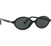 Miu Miu Mujer Miu Miu MU 04ZS 1AB5S0 Gafas de sol Acetato Negro Gris Redonda Normal
