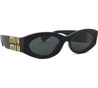 Miu Miu Mujer Miu Miu MU 11WS 0MU 11WS 1AB5S0 Gafas de sol Acetato Negro Gris Redonda Normal