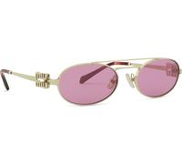 Miu Miu Mujer Miu Miu MU 54ZS ZVN50D Gafas de sol Metal Oro Rosa Redonda Normal Espejo