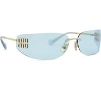Miu Miu Mujer Miu Miu MU A51S ZVN10P Gafas de sol Metal Oro Azul Cuadrada Normal