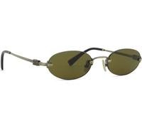 Miu Miu Mujer Miu Miu MU A54S 26C09Z Gafas de sol Metal Oro Marrón Redonda Normal