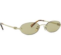 Miu Miu Mujer MU A54S ZVN10R Gafas de sol Metal Oro Amarillo Redonda Normal