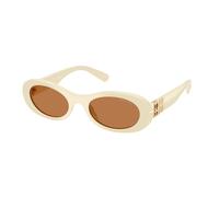 Miu Miu Mujer Miu Miu MU 06ZS 21D90Q Gafas de sol Acetato Blanco Marrón Redonda Normal
