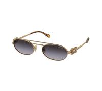 Miu Miu Mujer MU 54ZS 7OE5D1 Gafas de sol Metal Oro Gris Redonda Normal Sombreado