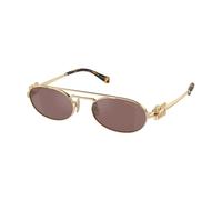 Miu Miu Mujer Miu Miu MU 54ZS ZVN70D Gafas de sol Metal Oro Marrón Redonda Normal Espejo