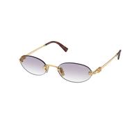 Miu Miu Mujer Miu Miu MU A54S 5AK04O Gafas de sol Metal Oro Gris Redonda Normal Sombreado