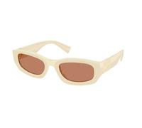 Miu Miu Mujer Miu Miu MU B04S 21D90Q Gafas de sol Acetato Blanco Marrón Geométrico Normal