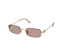 Miu Miu Mujer Miu Miu MU B50S 5AK20I Gafas de sol Metal Oro Marrón Cuadrada Normal