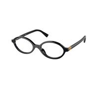 Miu Miu Mujer MU 01XV 1AB1O1 Monturas ópticas Acetato Negro Transparente Redonda Normal
