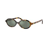 Miu Miu Mujer Sunglass MU 04ZS - Color del Marco: Habana Miel, Color de la Lente: Espejo verde y plateado interior
