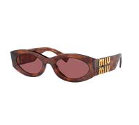 Miu Miu Mujer Sunglass MU 11WS - Color del Marco: Tabaco a rayas, Color de la Lente: Violeta oscuro