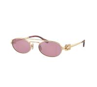 Miu Miu Mujer Sunglass MU 54ZS - Color del Marco: Oro Pálido, Color de la Lente: Plateado rosa oscuro