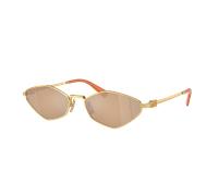 Miu Miu Mujer Sunglass MU 56ZS - Color del Marco: Oro, Color de la Lente: Naranja claro espejo plata