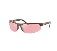 Miu Miu Mujer Sunglass MU A02S - Color del Marco: Cacao metálico, Color de la Lente: Rosa Espejado