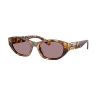 Miu Miu Mujer Sunglass MU A03S - Color del Marco: Habana Miel, Color de la Lente: Marrón y morado claro