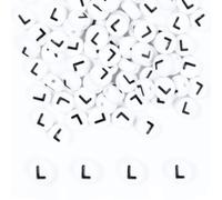 MiuCo 500 cuentas con letras L para pulseras, redondas, con letras para enhebrar, juego de cuentas del alfabeto, juego de manualidades para pulsera, diadema, joyas, manualidades