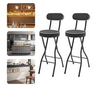 MIUKYUI 2 sillas plegables al aire libre silla de jardín con acolchado de 50 mm y respaldo máx. 125 kg de capacidad de carga X marco ligero plegable sin montaje para jardín, balcón, camping