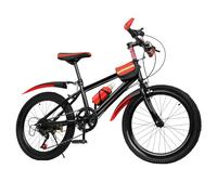 MIUKYUI Bicicleta de montaña de 20 pulgadas, 7 velocidades, para adultos, con freno de disco, sistema de doble frenado y marco de bicicleta estable, para adultos, ciudad y terreno, color rojo