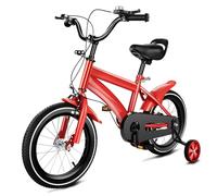 MIUKYUI Bicicleta infantil de 14 pulgadas, bicicleta a partir de 3 - 6 años para niña, color blanco, bicicleta infantil con guardabarros y freno delantero y trasero combinado, de acero al carbono de