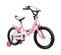 MIUKYUI Bicicleta infantil de 16 pulgadas, bicicleta a partir de 5 - 8 años para niña, color amarillo, bicicleta infantil con guardabarros y freno delantero y trasero combinado, de acero al carbono de