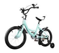 MIUKYUI Bicicleta para niños de 16 pulgadas, bicicleta para niños de 5 a 8 años en adelante, para niños, amarilla con guardabarros y freno delantero y trasero combinado, en acero al carbono de alta