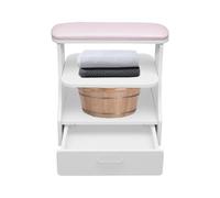 MIUKYUI Carro de manicura y pedicura en 3 colores, almacenamiento de 3 niveles con ruedas y frenos, capacidad de carga de 50 kg, tablero de fibra de densidad media para salón de belleza, color rosa