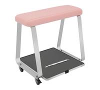 MIUKYUI Masaje estable pedicura portátil profesional con soporte y 4 ruedas, incluye 2 frenos de espuma de poliuretano suave, soporta hasta 50 kg (rosa)