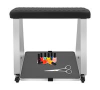 MIUKYUI Masaje estable pedicura portátil profesional con soporte y 4 ruedas, incluye 2 frenos de espuma de poliuretano suave, soporta hasta 50 kg (blanco)