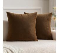 MIULEE 2 Piezas Terciopelo Funda de Cojine Funda de Almohada del Sofá Throw Cojín Decoración Almohada Caso de la Cubierta DecorativoPara Sala de Estar 50x 50cm,20 x 20 Pulgadas Marrón Chocolate