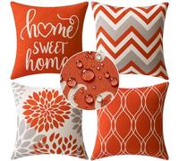 MIULEE 4 Piezas Fundas de Cojín Impermeables Almohadas Fundas de Cojín Oxford para Exterior Salón Cama Silla Habitación Balcón Oficina Dormitorio